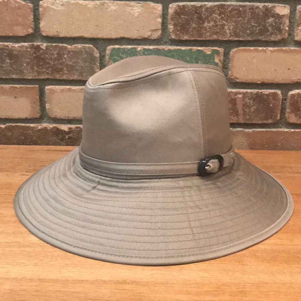 Banana Republic Taupe Wide-Brim Hat with Buckle Detail